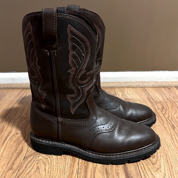 Cody James C9RR2 Western Work Boots with Soft Toe in Bark BrownSize 11.5 D